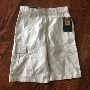YOUTH KIDS BOY'S AMERICAN HAWK KHAKI VINTAGE WASHED TWILL CARGO SHORTS Sz 14 NWT